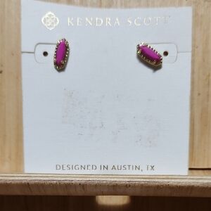 Kendra Scott Fuchsia and Gold Earrings
